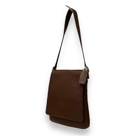 LIKE NEW! Coach Vintage Mahogany Brown Leather North South Slim Shoulder Bag - Picture 7 of 12